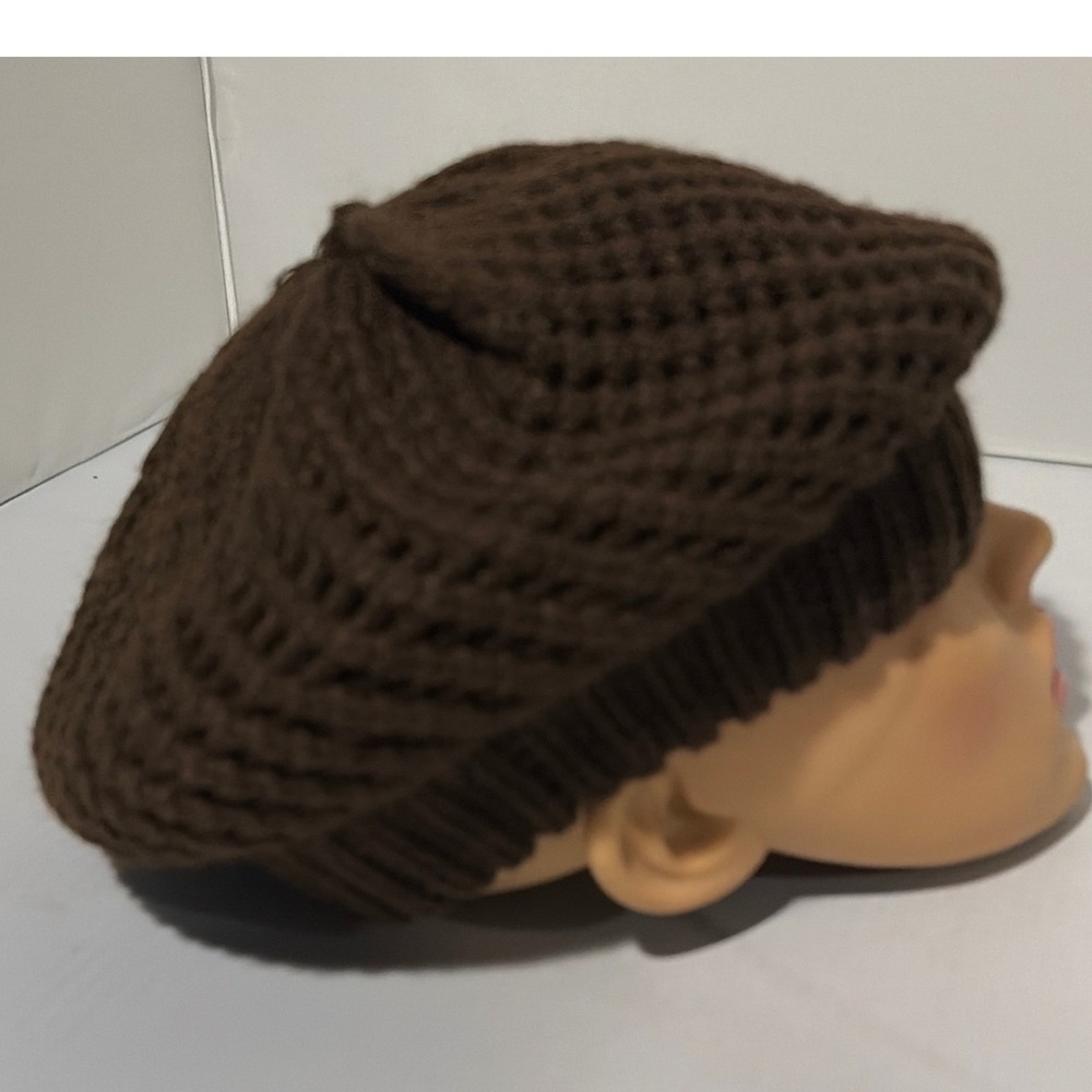 XQ High Quality Brown Chunky Knit Beret Slouchy Beanie Hat One Size Fits All